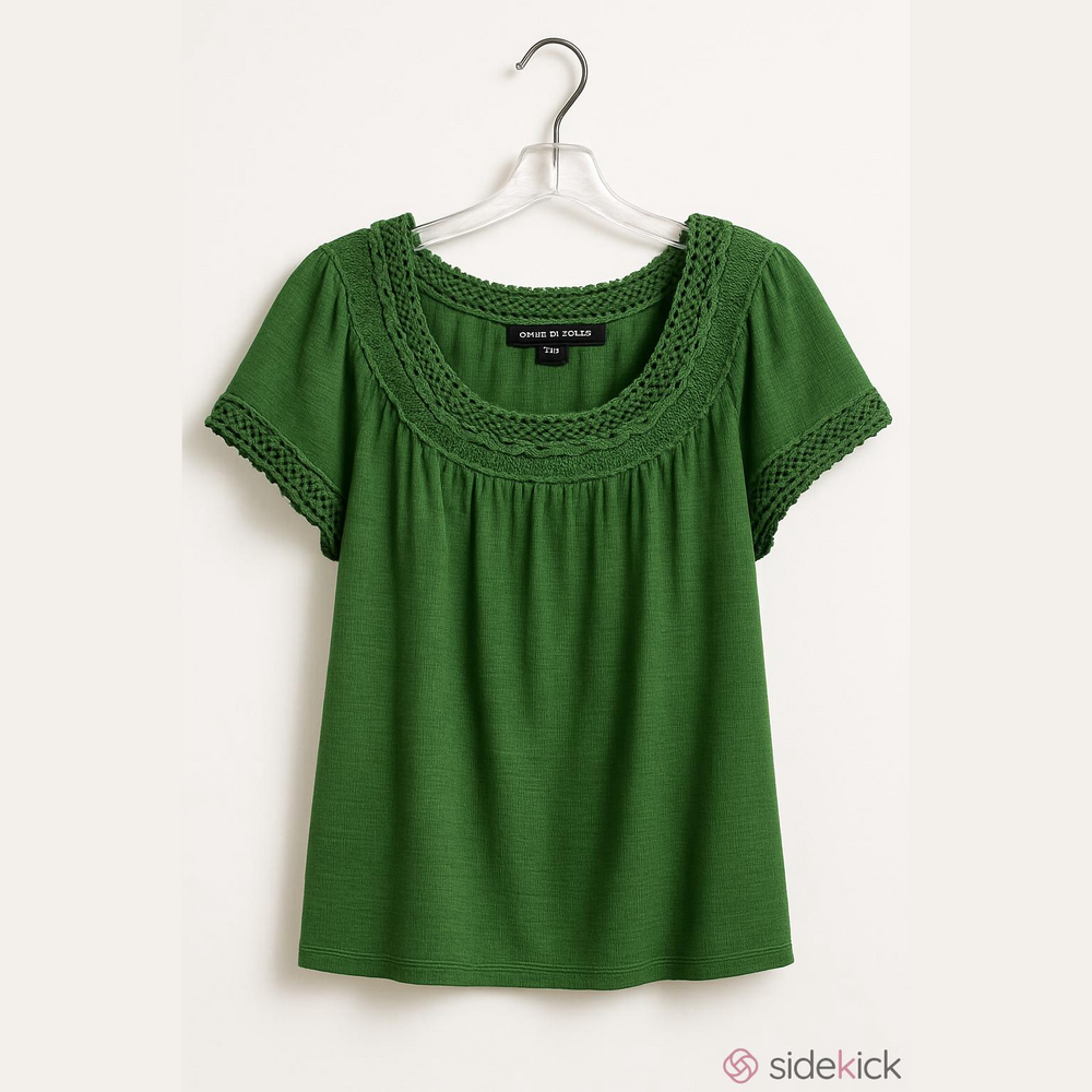 Max Studio Crochet Trim Top – Size 2X | Elevated Boho NWT
